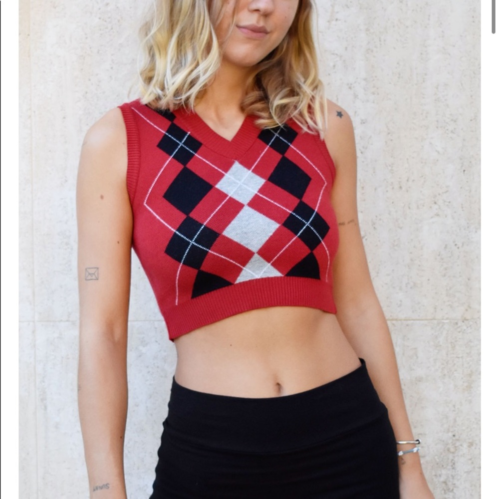 Subdued Cropped Sweater Vest